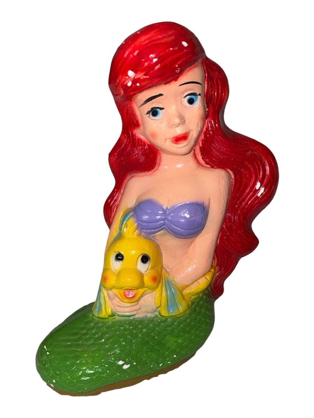 [Disney] Little Mermaid Ariel Statue, Plaster Sculpture / Coin Bank, 14" Tall